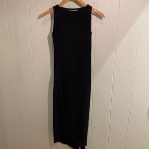 Cobalt district, maxi, body-con dress with asymmetrical hem